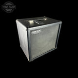 Guitar amplifier cabinet with Mesa Boogie logo on a black background