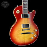 Front angle of Gibson Les Paul Standard 60s Faded Vintage Bourbon Burst.