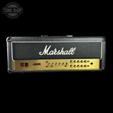 Marshall JVM guitar amplifier head on a black background with 'Tone Shop' logo.