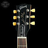 Headstock of Gibson Les Paul Standard 50s Figured Top Ocean Blue.