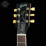 Headstock of Gibson Les Paul Standard 50s Figured Top Honey Amber.
