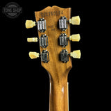 Back of headstock of Gibson Les Paul Standard 50s Figured Top Honey Amber.