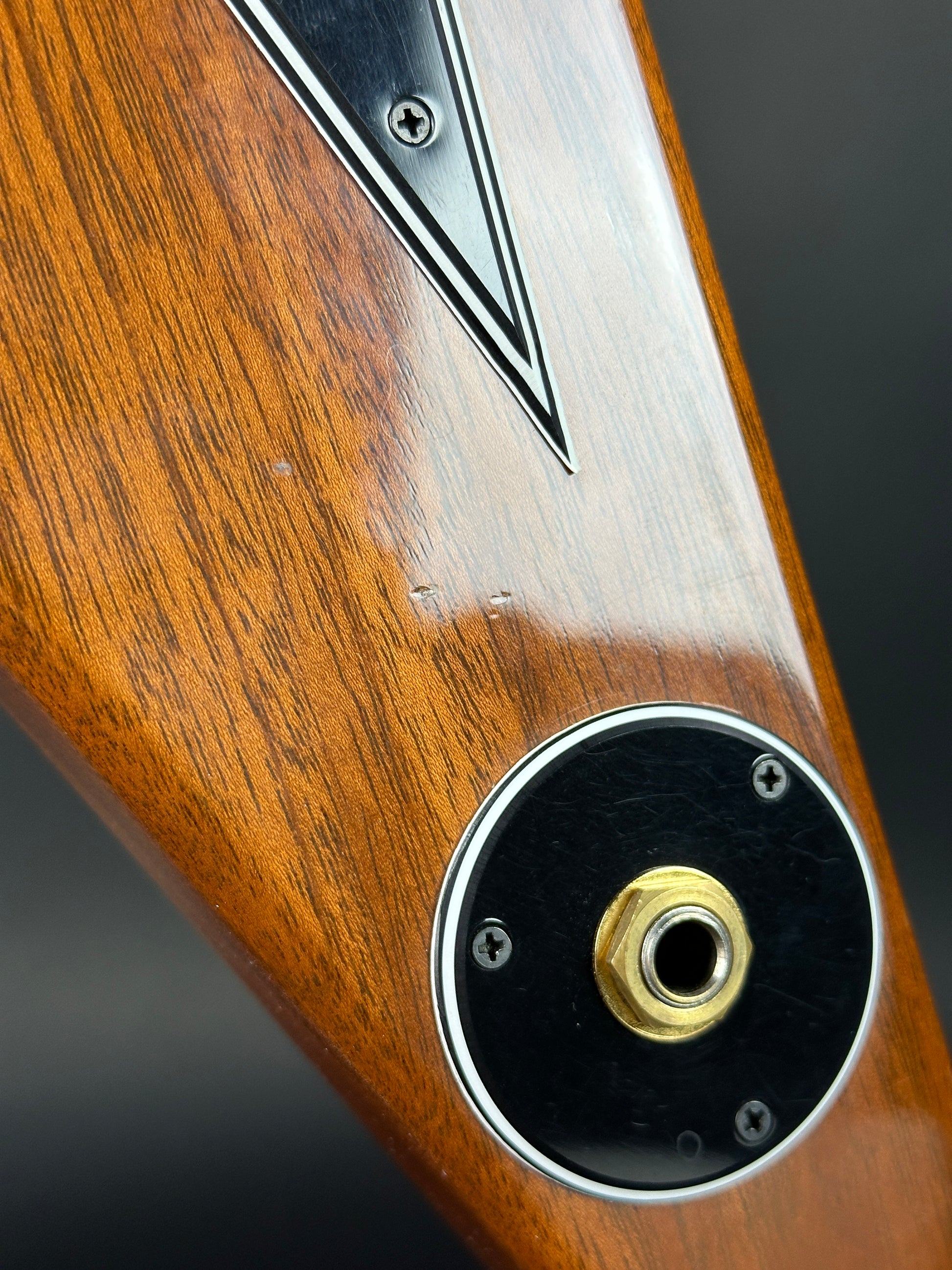 Wear near output jack of Used 2021 Gibson Custom Shop '58 Mahogany Flying V.