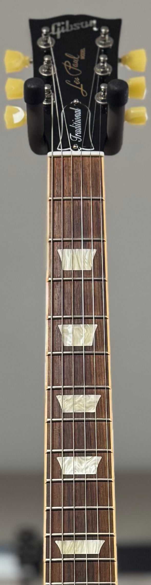 Front of neck of Used 2013 Gibson Les Paul Traditional Caramel Burst w/case TSS6475