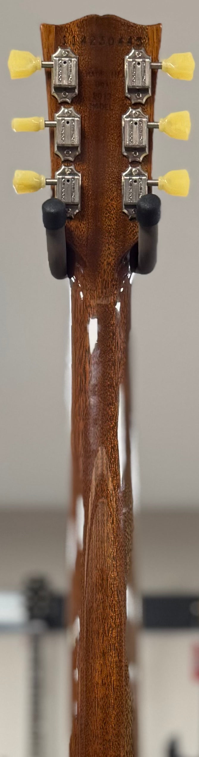 Back of neck of Used 2013 Gibson Les Paul Traditional Caramel Burst w/case TSS6475