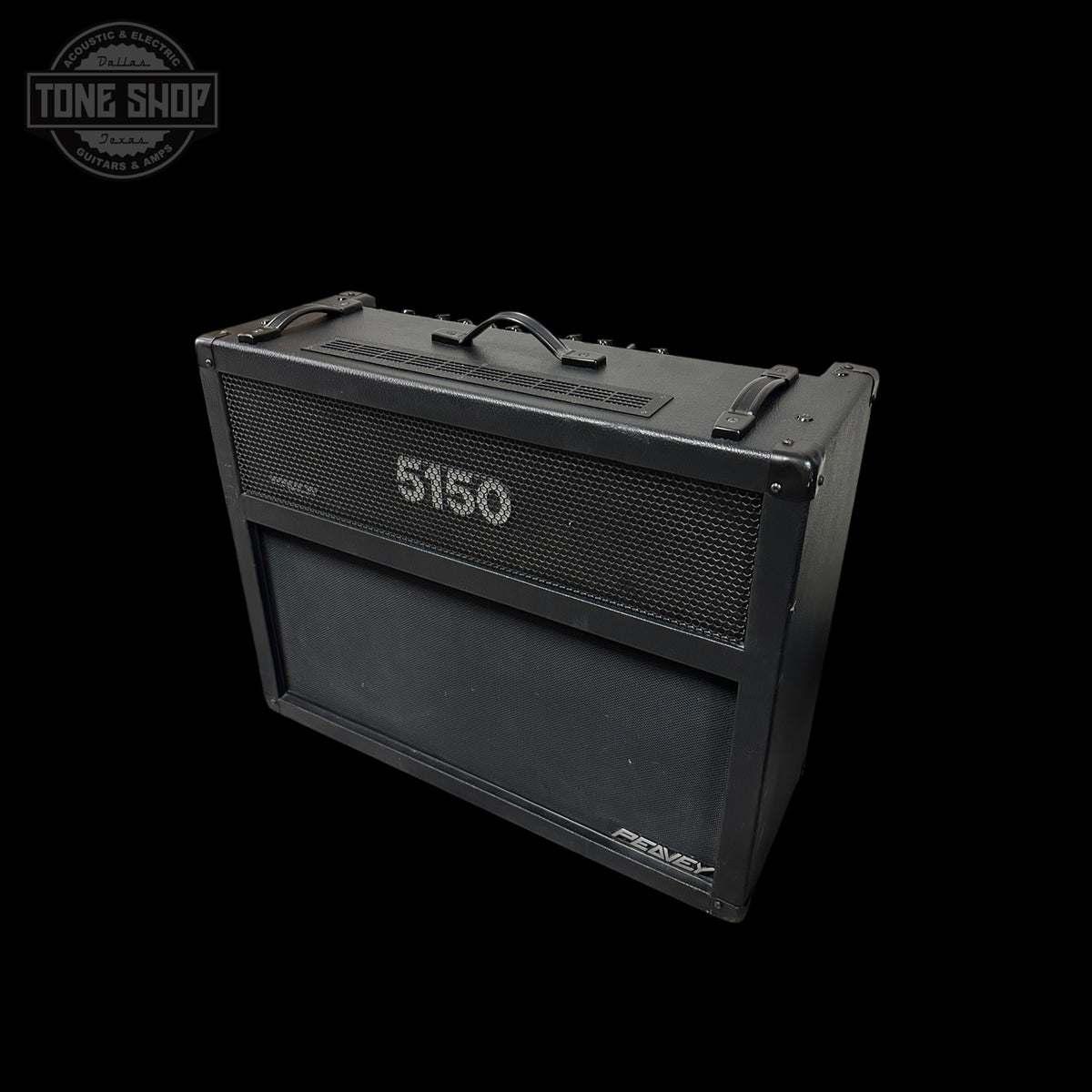 Guitar amplifier with model number 5150 on a black background, featuring the Tone Shop logo.