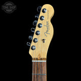 Headstock of Used 2013 Fender American Standard Telecaster Crimson Red Transparent.