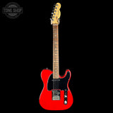 Full front of Used 2013 Fender American Standard Telecaster Crimson Red Transparent.