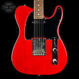 Front of Used 2013 Fender American Standard Telecaster Crimson Red Transparent.