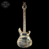 Full front of PRS Wood Library Custom 24 Stoptail Limited Edition Charcoal Stained Neck.