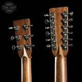 Back of headstock of Martin Grand J-28E Double Neck.