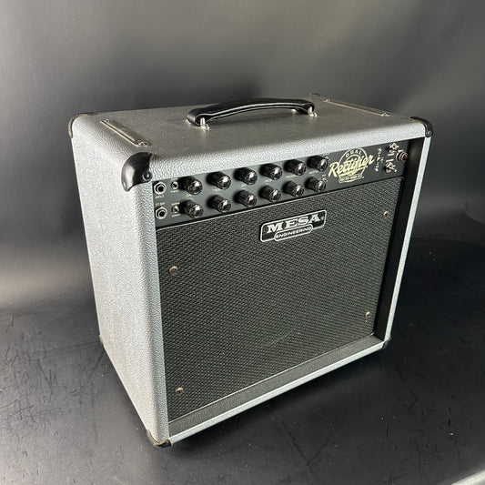 Guitar amplifier with 'Mesa Boogie' branding on a gray background
