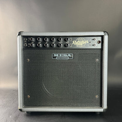 Guitar amplifier with Mesa Boogie branding on a gray background