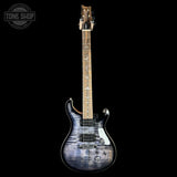 Full front of PRS Wood Library Custom 24 Stoptail Limited Edition Purple Mist Stained Neck.