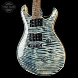 Front angle of PRS Wood Library Custom 24 Stoptail Limited Edition Faded Whale Blue Stained Neck.