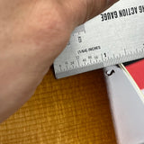 Close up of wear/damage on Used 2019 Taylor Custom 414CE Edgeburst.