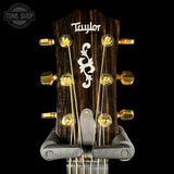 Headstock of Used 2019 Taylor Custom 414CE Edgeburst.