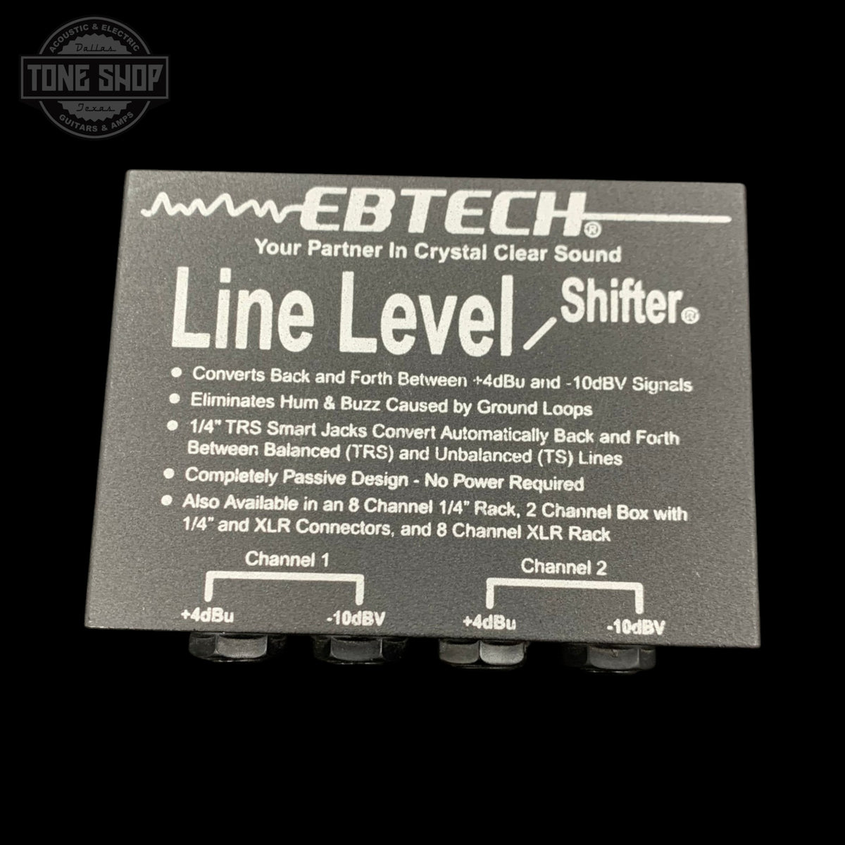 Top of Used Morley Ebtech LLS-2 2-Channel Line Level Shifter.