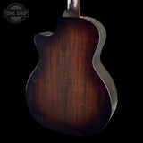 Back angle of Taylor Prototype 314ce Shamel Ash / Sitka Blacktop.