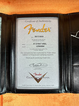 Certificate of authenticity for Fender Custom Shop Time Machine '57 Strat Heavy Relic Aged Fiesta Red.