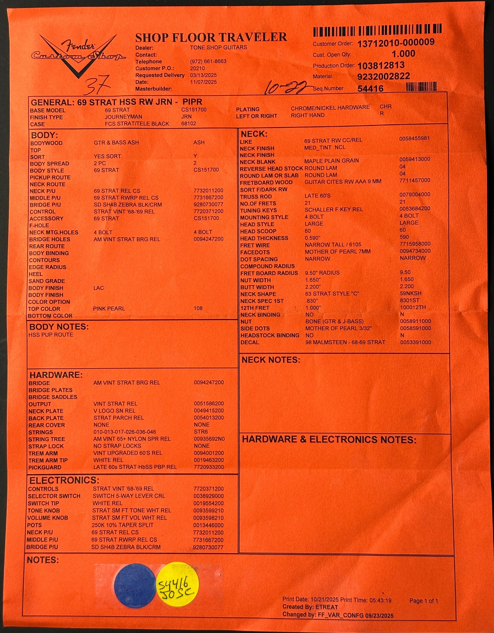 Orange form with text and checkboxes on a black background