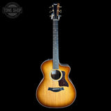 Full front of Taylor Prototype Sunset Boulevard 214ce DLX SEB Rosewood/Sitka.