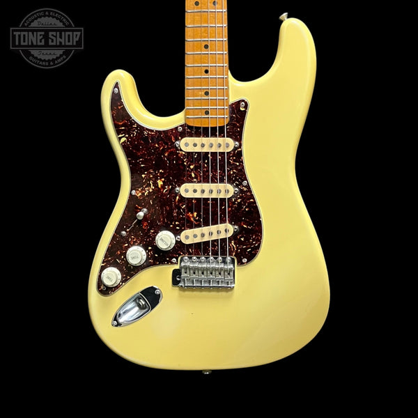 Front of Used 1998 (Early) Fender Custom Shop Left Handed Stratocaster Vintage White.