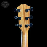 Back of headstock of Taylor Prototype 117e Special Edition Sunburst.