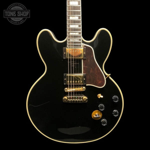 Front of Used Epiphone B.B. King Lucille Semi-Hollow Electric Guitar Ebony.