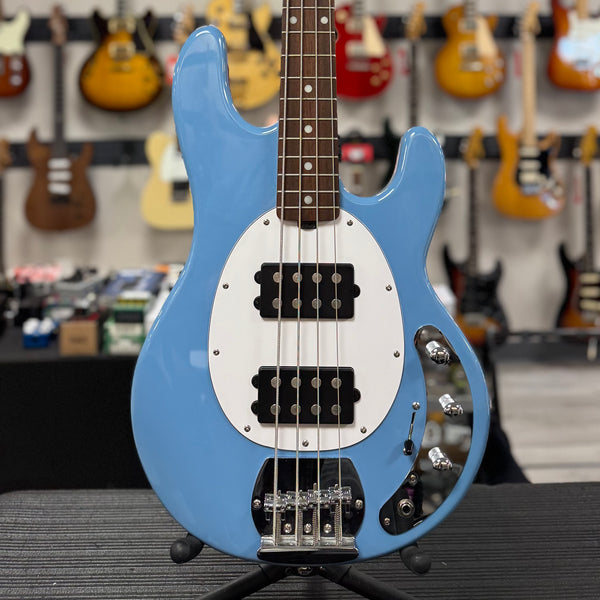 Front of Used Sterling by Music Man SUB Stingray 4 HH Blue Bass TSS6649 