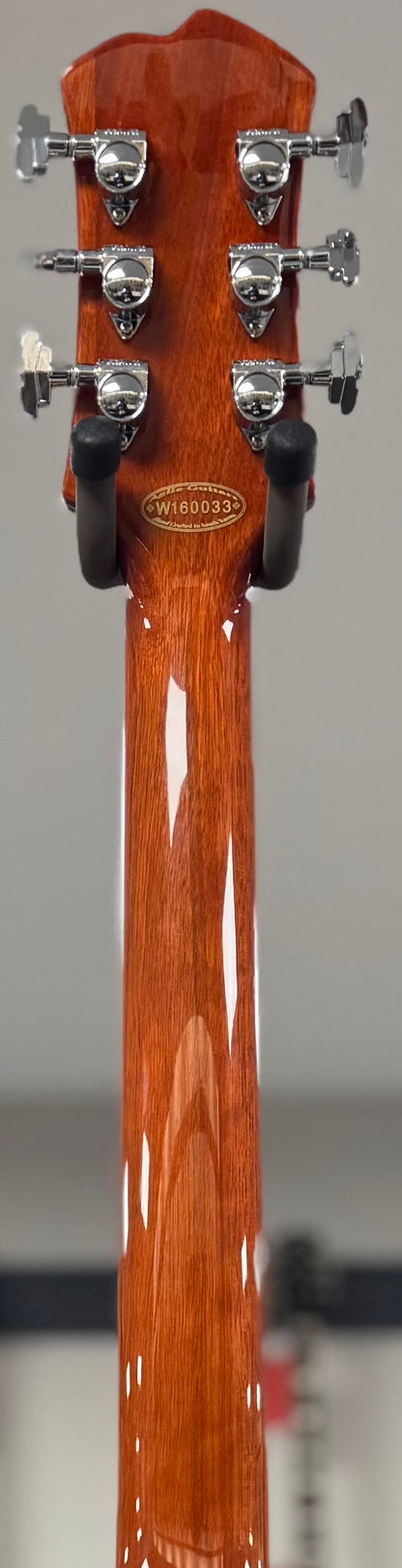 Back of neck of Used Agile AD201 Cherry Stain Electric Guitar w/Case TSS6631