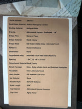Spec sheet for Martin Custom Shop OM 41 Style Adirondack / Sinker Mahogany.