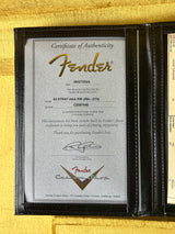 Certificate of authenticity for Fender Custom Shop 1963 Stratocaster Journeyman Relic Ocean Turquoise AAA Maple Neck.