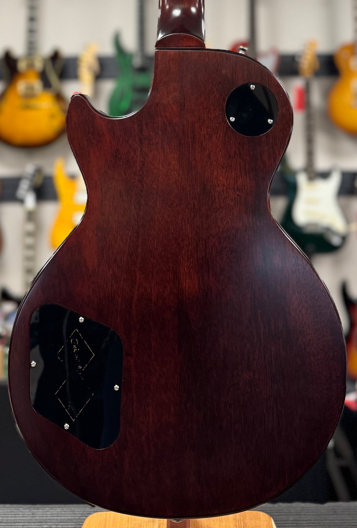 Back of Used Epiphone "Inspired By Gibson Custom" 1959 Les Paul Standard Tobacco Burst w/case TSS6660