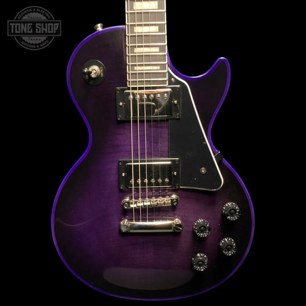 Front of Used 2025 Epiphone Les Paul Custom Widow Purple Burst TFW3477.