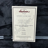 Jackson Custom Shop certificate on a guitar body