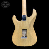 Back of body of Used 2023 Fender Custom Shop 1963 Strat Korina Journaman Natural.