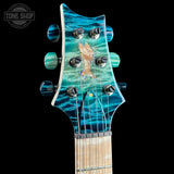 Headstock of PRS Private Stock 12508 Custom 24 Semi Hollow Sub Zero Glow.