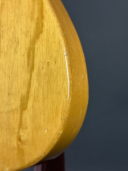Close-up of a gold object with a dark blue background