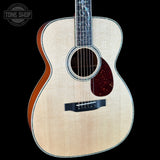 Front angle of Collings OM42 Tree of Life Sitka/Cocobolo.