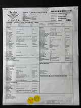 Vintage document with text and a yellow label on a black background