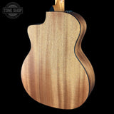 Back angle of Taylor Prototype 114ce Sapele / Sitka.