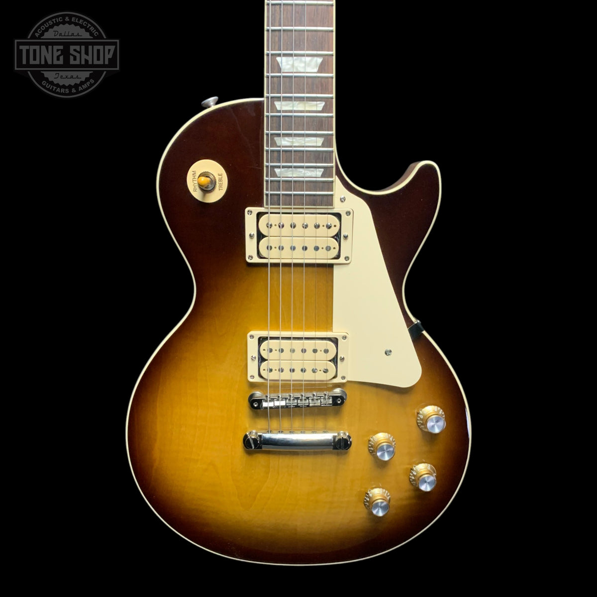 Front of Used 2025 Gibson Les Paul Standard 60s Double Trouble Vintage Tobacco Burst.
