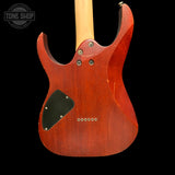 Back of headstock of Used Ibanez RG421PB 1P-03 Sapphire Blue TFW3526.
