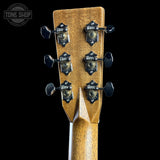 Back of headstock of Martin Custom Shop 28 Style Dread Adirondack VTS/Cocobolo.