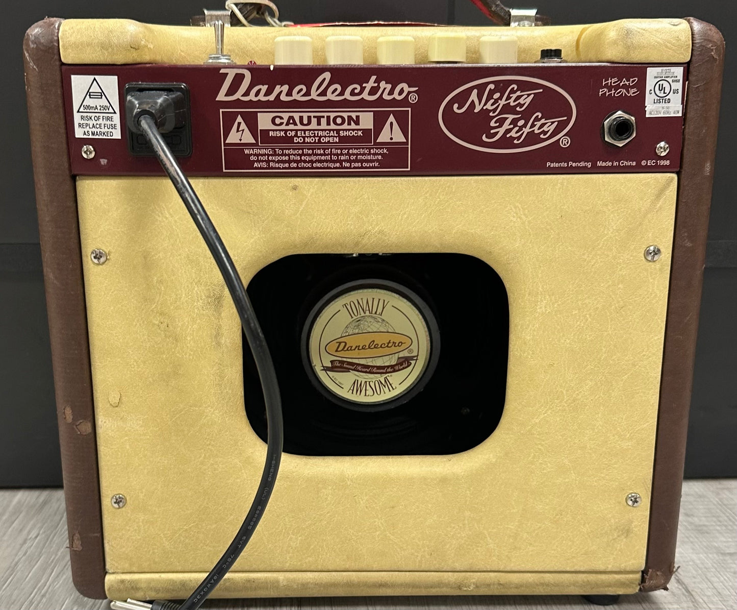 Back of Used Danelectro Nifty Fifty 1x8 Guitar Amp TSS3676