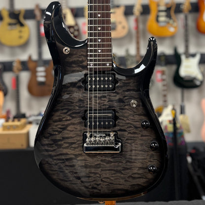 Front of Used 2007 Music Man Ball Family Reserve JP15-06 Transparent Black w/Case TSS6680