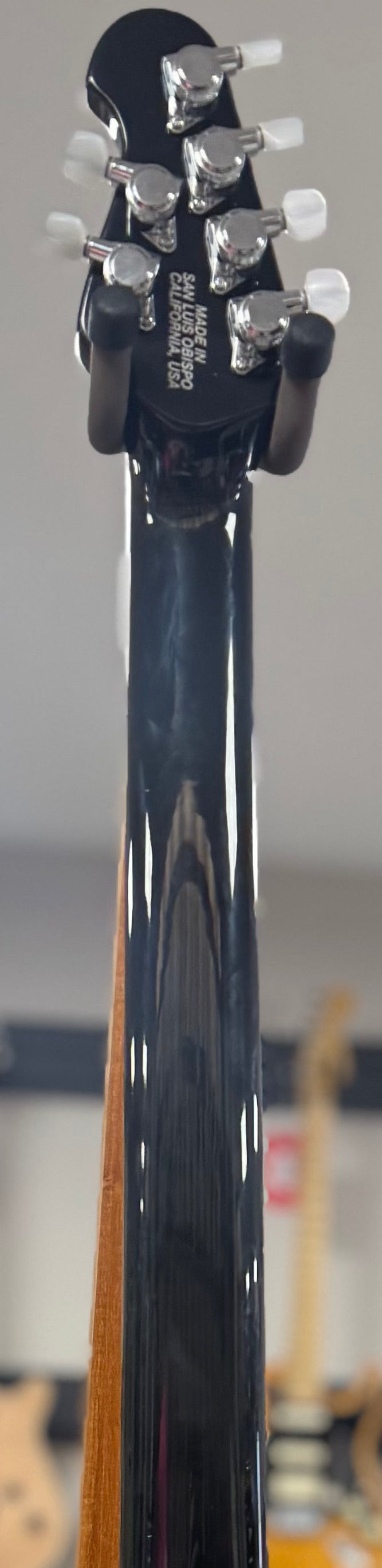 Back of neck of Used 2007 Music Man Ball Family Reserve JP15-06 Transparent Black w/Case TSS6680