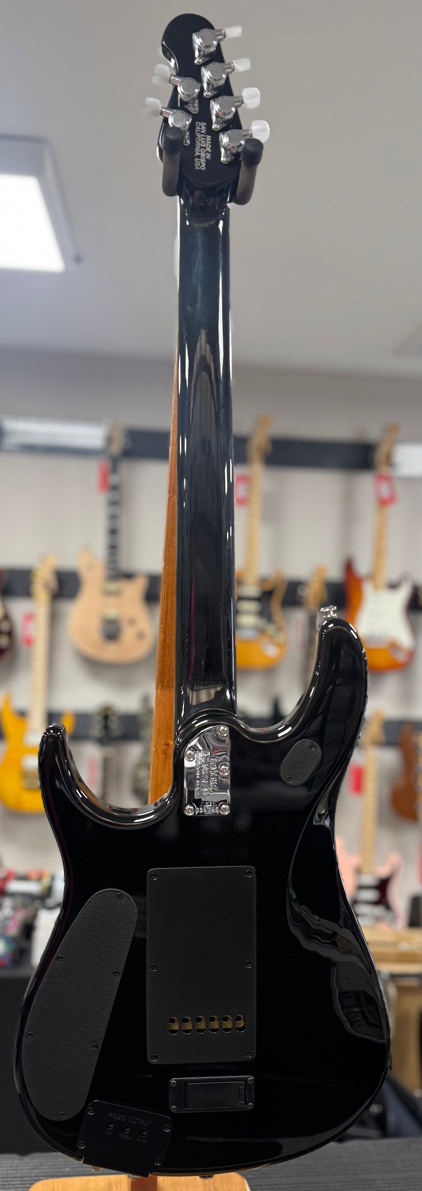 Full back of Used 2007 Music Man Ball Family Reserve JP15-06 Transparent Black w/Case TSS6680
