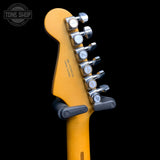 Headstock of Used 2025 Fender Ultra II Stratocaster Avalanche.